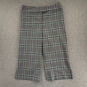 Express Design Studio Editor Capri Wide Pants Plaid Size 4 Flat Front.